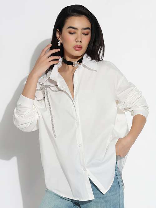 white cotton regular shirt - 21843102 - Standard Image - 0