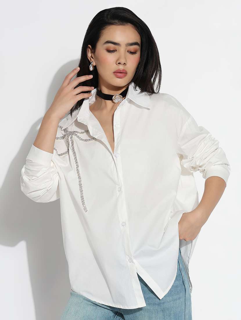white cotton regular shirt - 21843102 - Zoom Image - 0