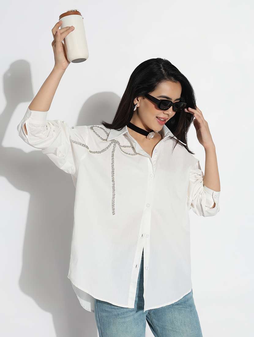 white cotton regular shirt - 21843102 - Standard Image - 1