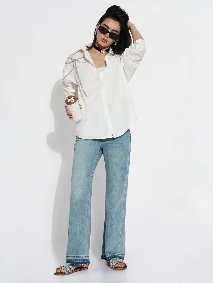 white cotton regular shirt - 21843102 - Standard Image - 4
