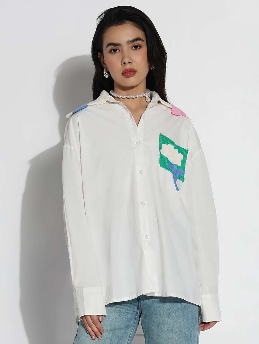 white cotton regular shirt