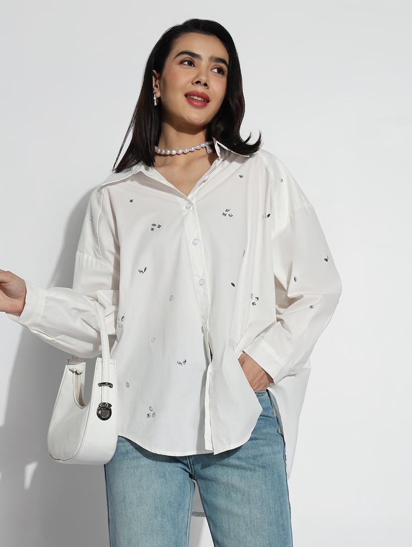 white cotton regular shirt - 21843106 -  Standard Image - 1
