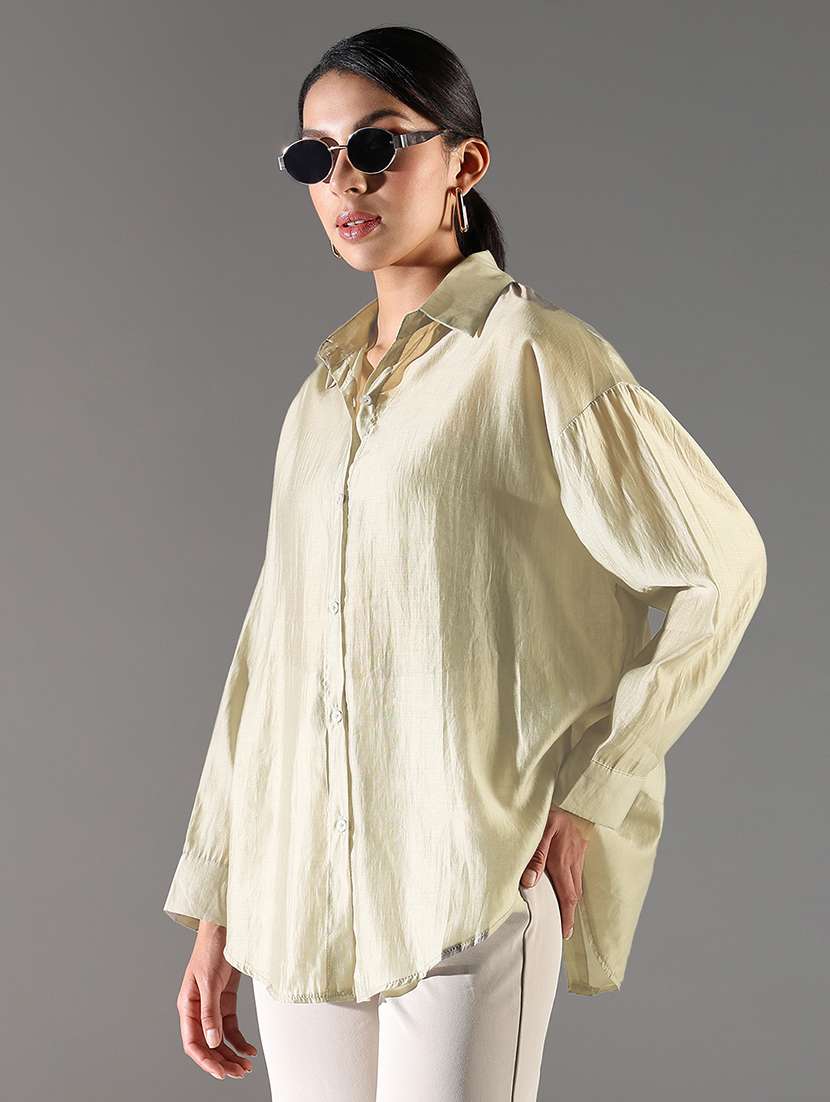 women collared long sleeves oversized shirt - 21843117 -  Standard Image - 1