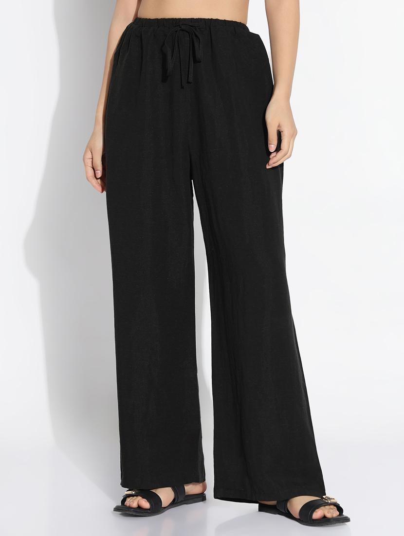 black cotton trousers - 21843147 - Zoom Image - 0