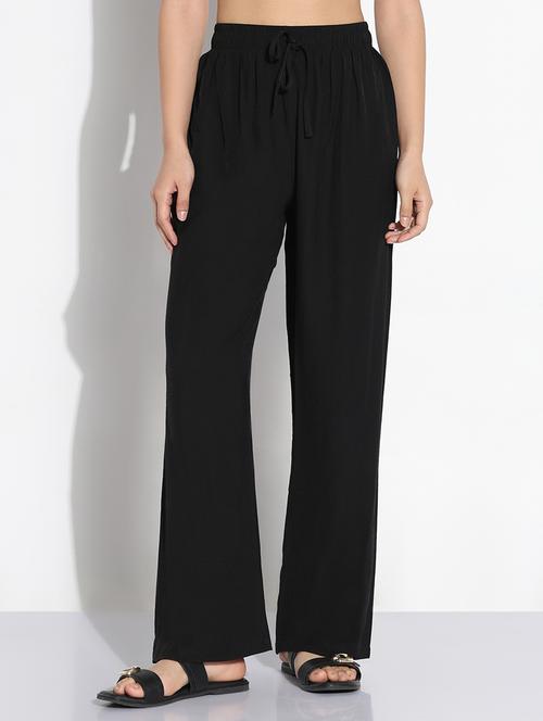 black cotton trousers - 21843148 - Standard Image - 0