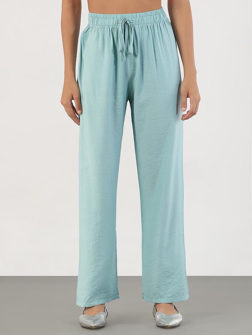women solid high rise straight trouser - 21843152 - Standard Image - 1