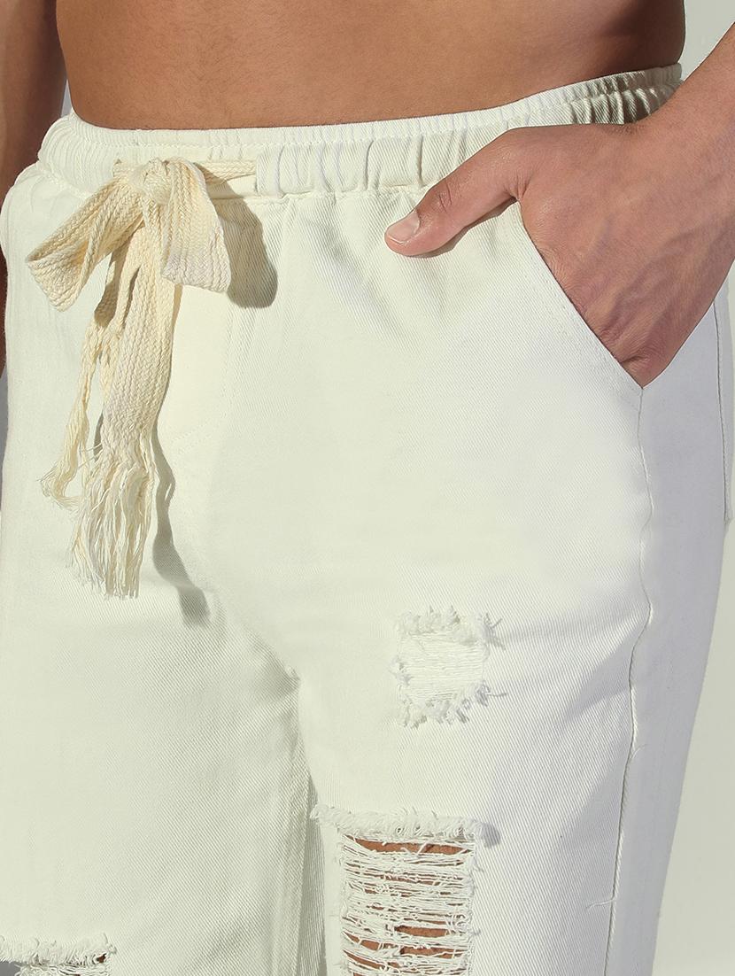 men white distress mid rise ankle length jean - 21843166 - Standard Image - 4