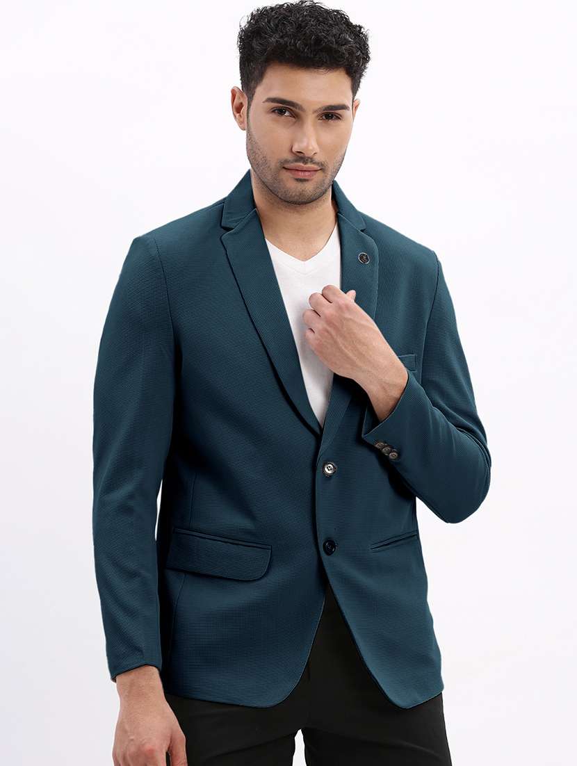 men lapel collar single breasted casual blazer - 21843176 -  Standard Image - 1