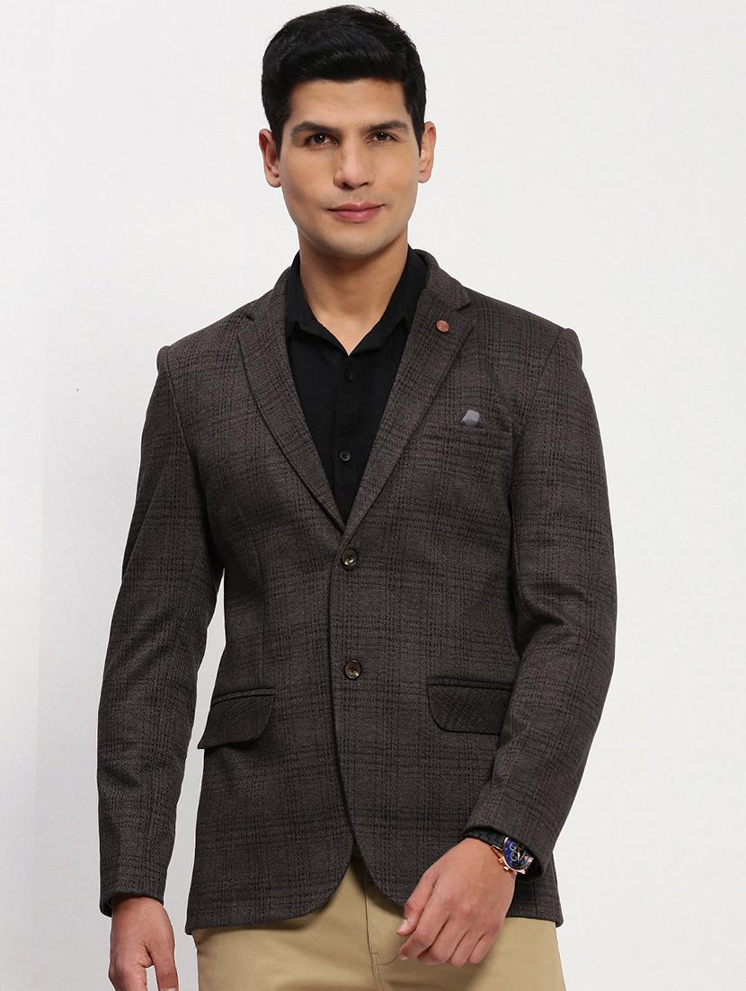 men lapel collar single breasted casual blazer - 21843177 - Standard Image - 1