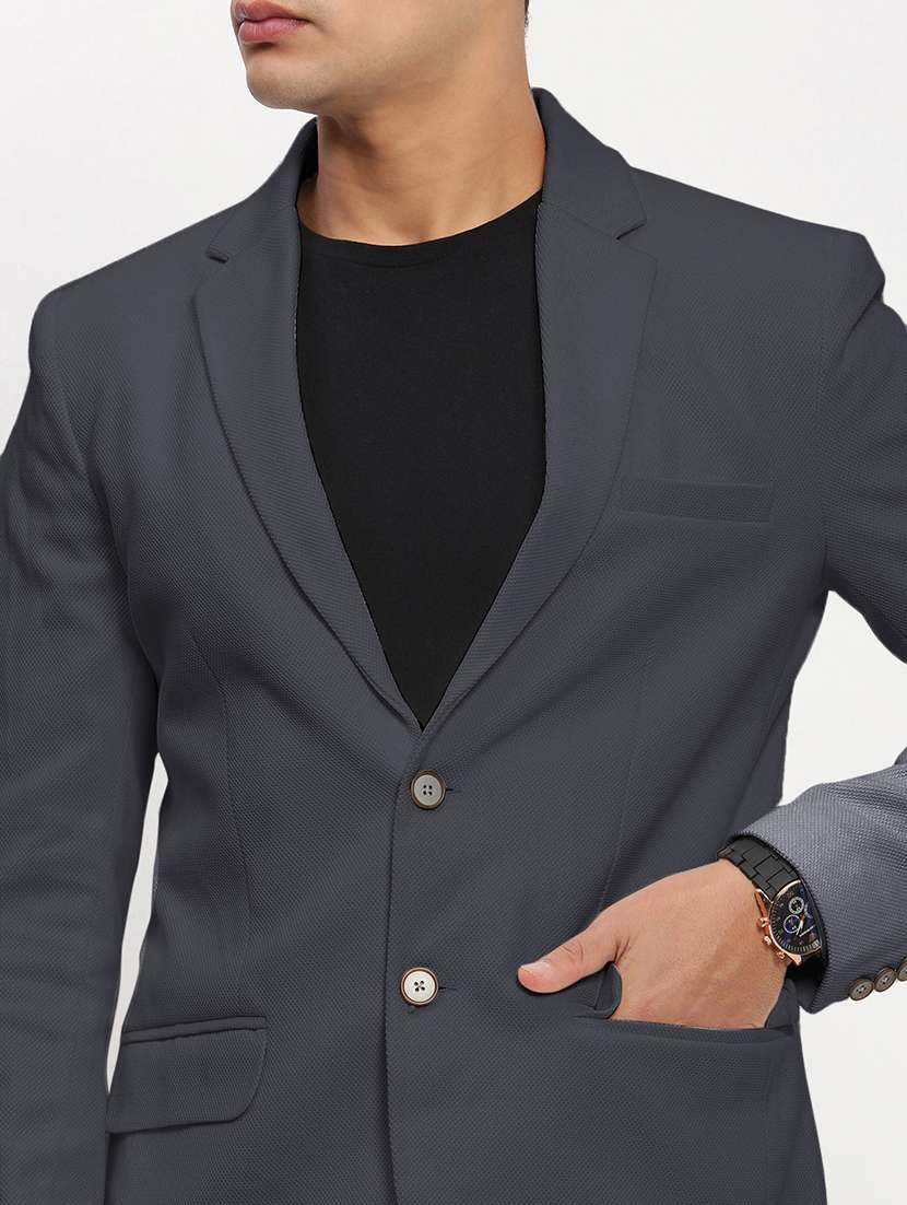 men lapel collar single breasted casual blazer - 21843178 -  Standard Image - 4