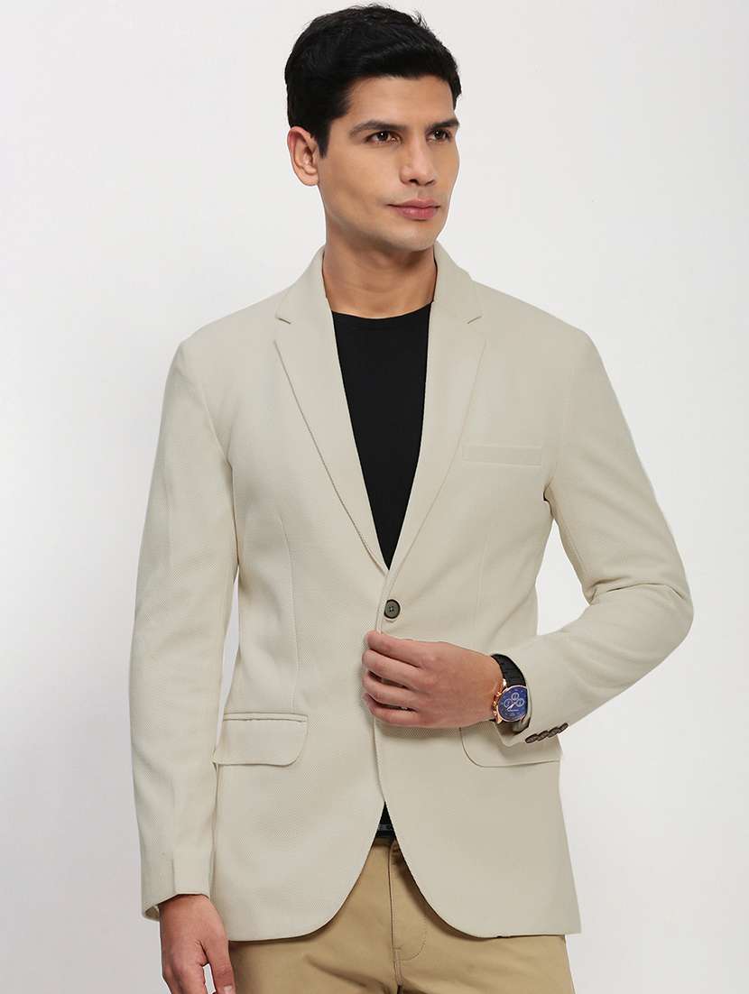 men lapel collar single breasted casual blazer - 21843179 -  Standard Image - 1