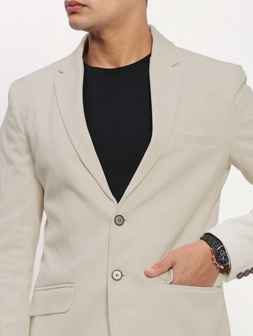 men lapel collar single breasted casual blazer - 21843179 -  Standard Image - 4