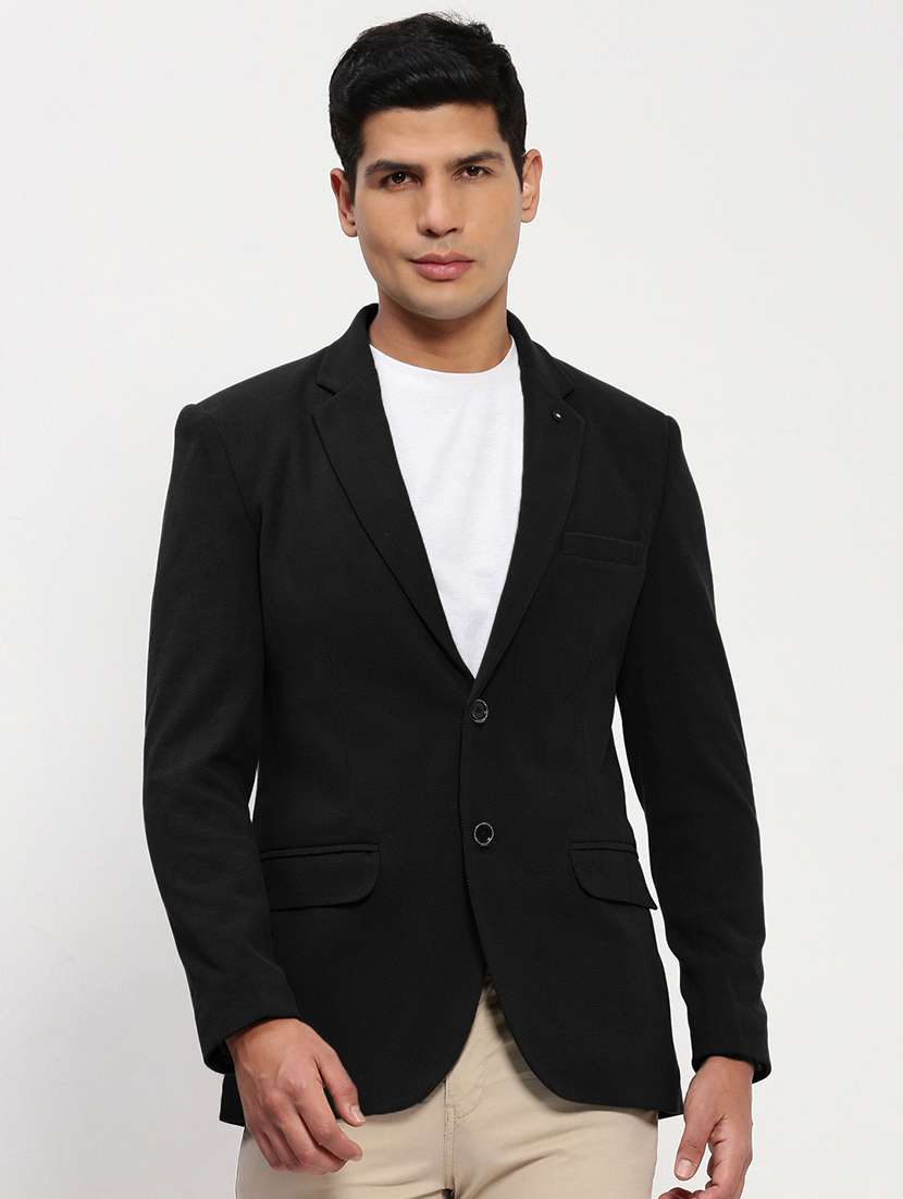 men lapel collar single breasted casual blazer - 21843181 -  Standard Image - 1