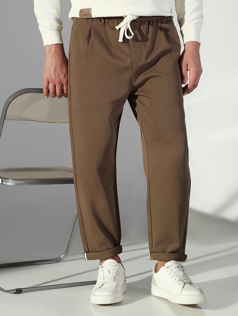 men solid low rise ankle length pleated trouser - 21843189 - Zoom Image - 0