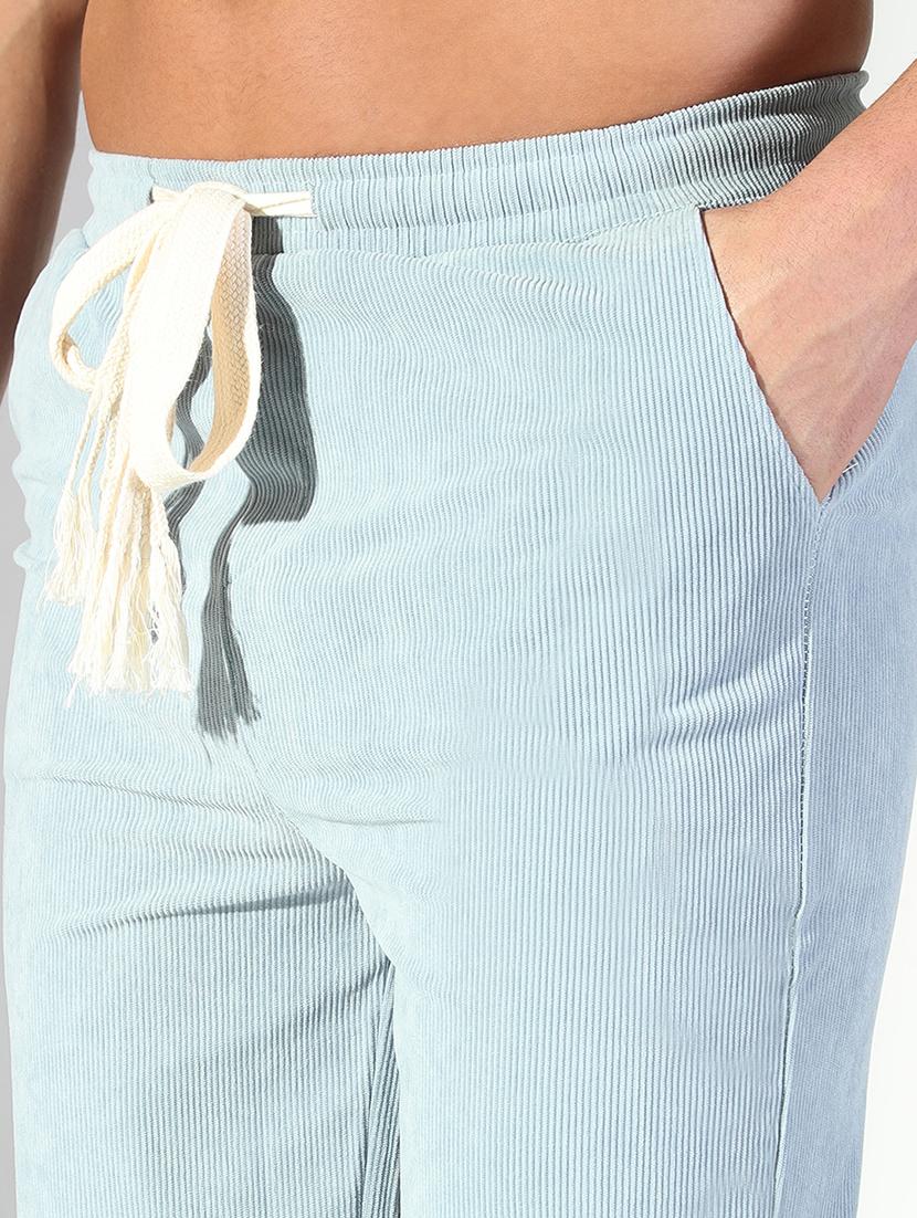 men light blue solid low rise jogger - 21843193 - Standard Image - 4