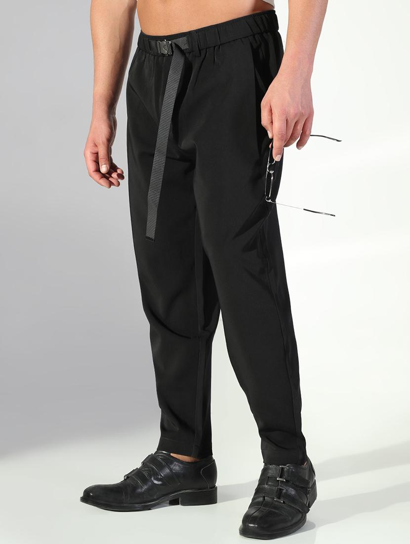 men solid low rise flat front casual trouser - 21843206 - Standard Image - 1