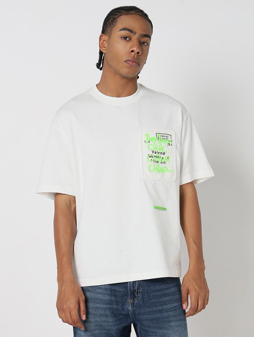 men placement print round neck oversized t-shirt - 21843256 - Standard Image - 1