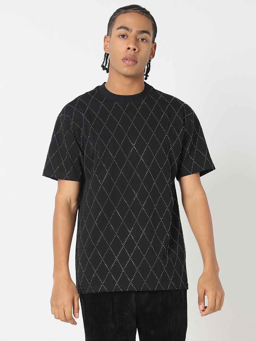men all over print round neck regular fit t-shirt - 21843264 - Standard Image - 1
