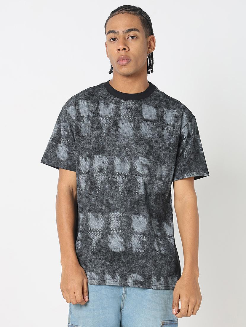 men all over print round neck regular fit t-shirt - 21843265 -  Standard Image - 1