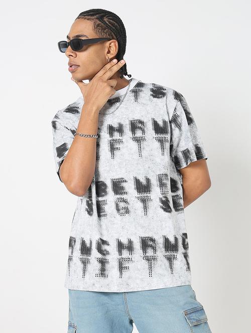 men all over print round neck regular fit t-shirt - 21843266 - Standard Image - 0