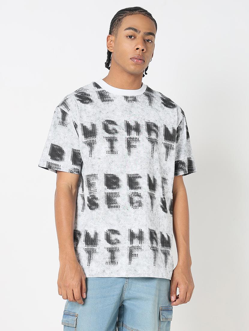 men all over print round neck regular fit t-shirt - 21843266 -  Standard Image - 1