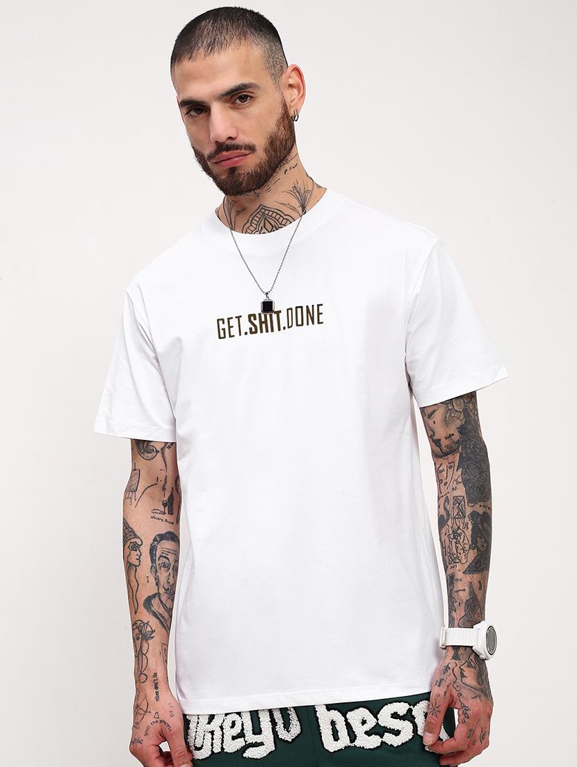 men front & back print round neck regular fit t-shirt - 21843270 -  Standard Image - 1