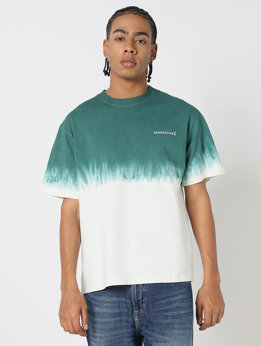 men front & back print round neck regular fit t-shirt - 21843276 - Standard Image - 1
