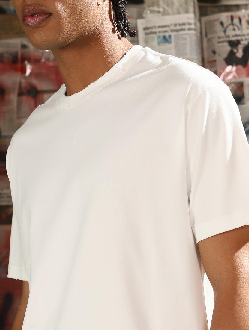men plain round neck regular fit t-shirt - 21843277 - Standard Image - 4