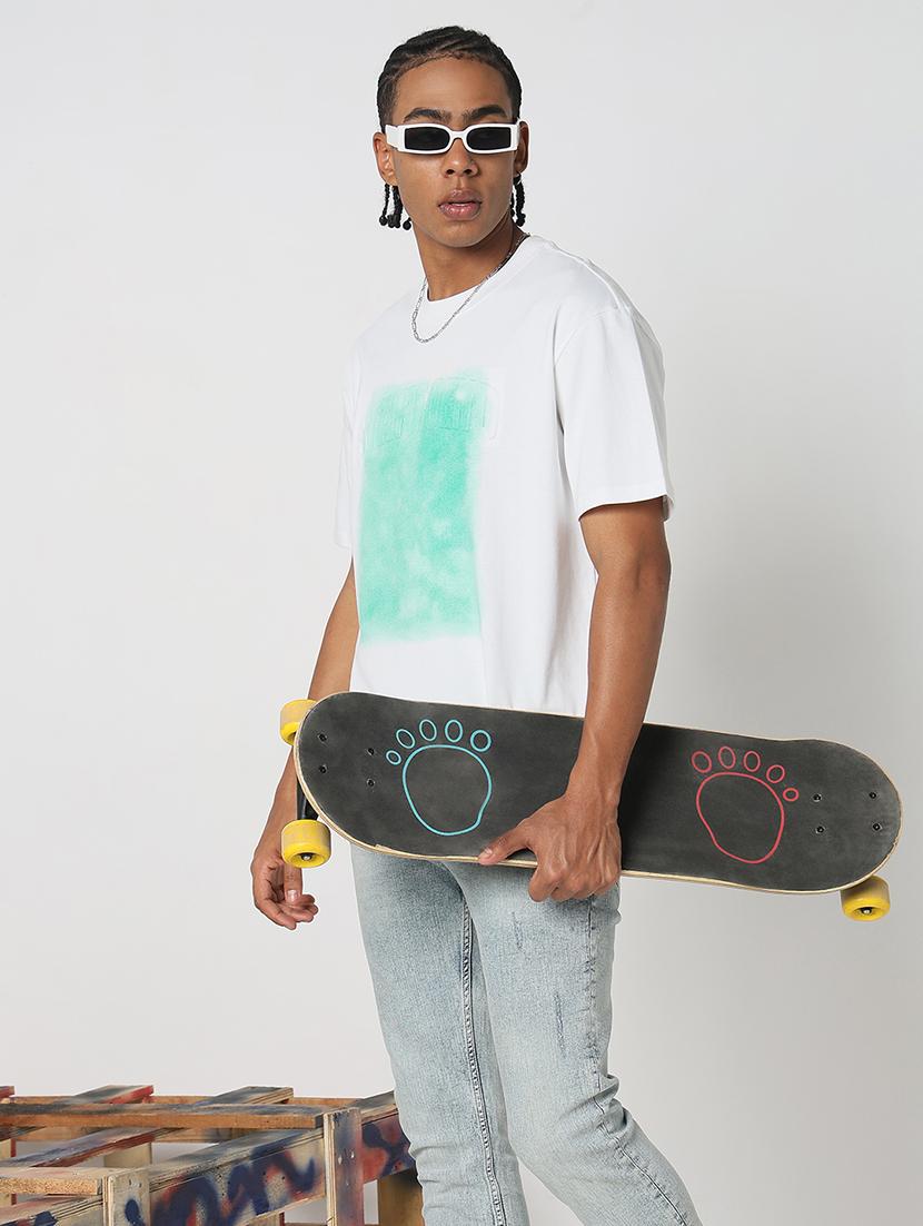 men front print round neck regular fit t-shirt - 21843282 - Standard Image - 1