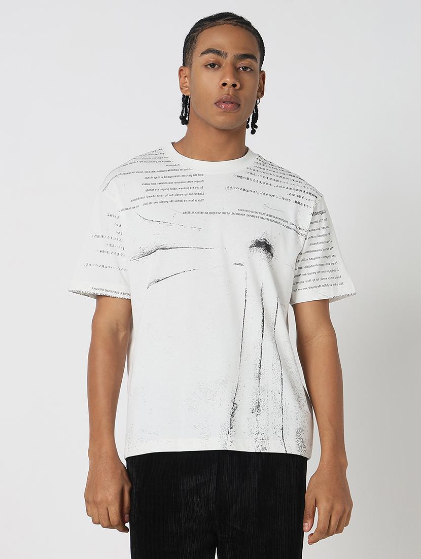 men all over print round neck regular fit t-shirt - 21843283 -  Standard Image - 1