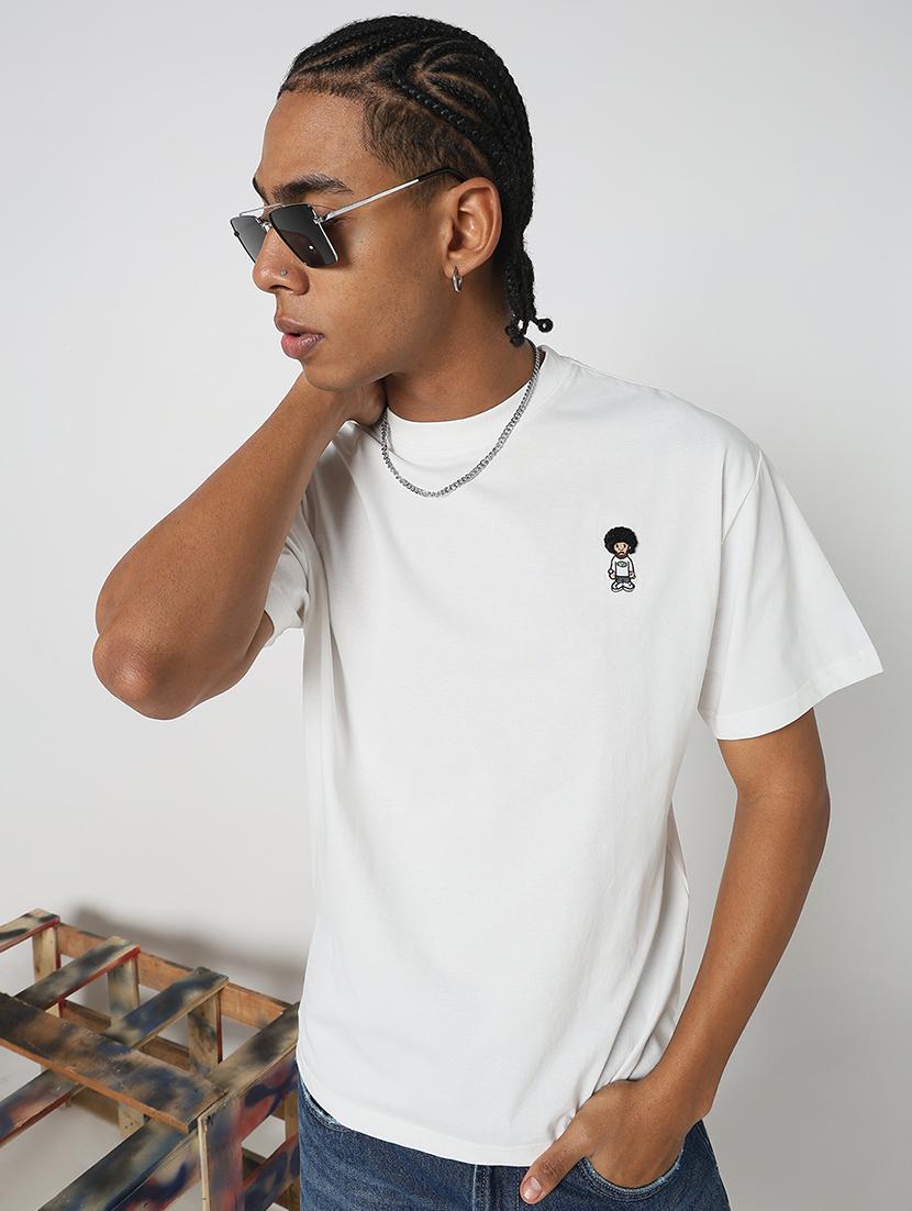 men plain round neck regular fit t-shirt