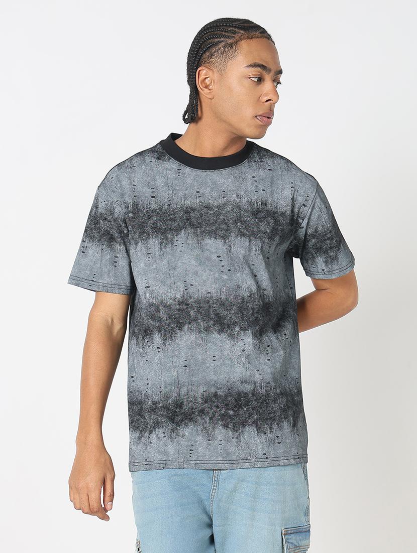 men all over print round neck regular fit t-shirt - 21843287 - Standard Image - 1