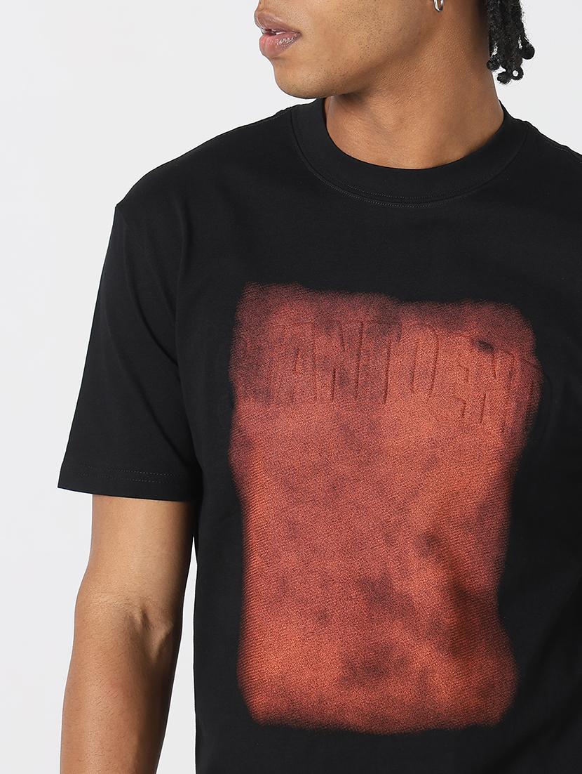 men front print round neck regular fit t-shirt - 21843291 - Standard Image - 4