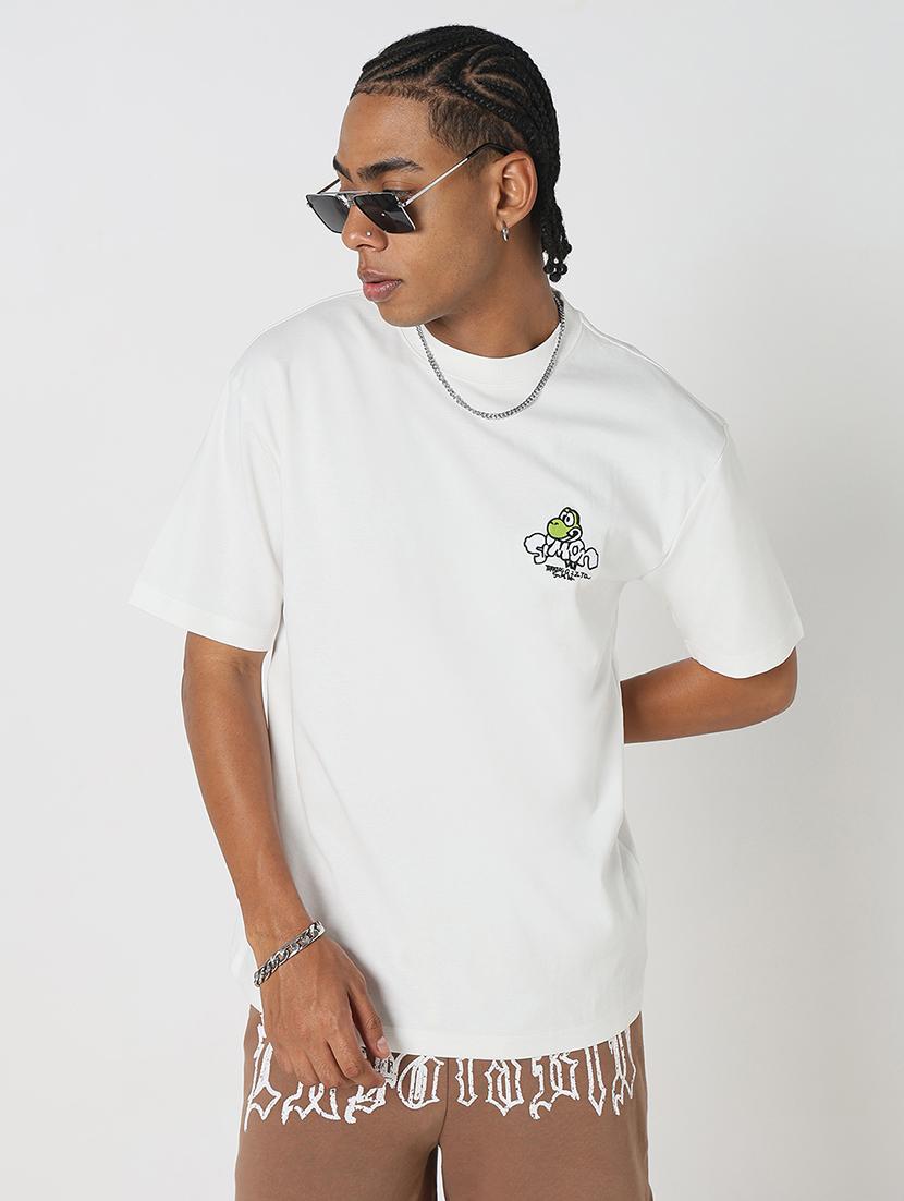 men back print round neck regular fit t-shirt