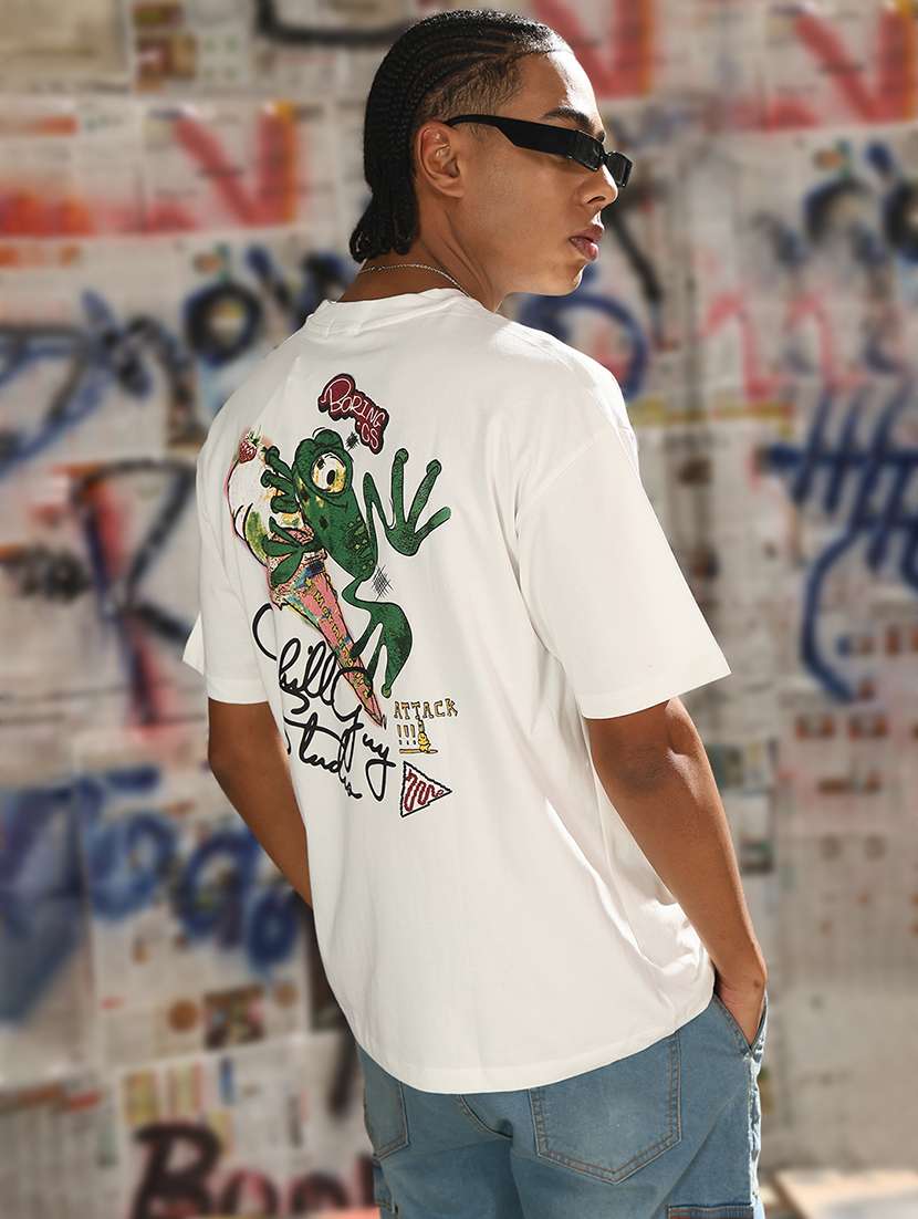 men back print round neck regular fit t-shirt - 21843297 - Zoom Image - 0
