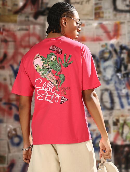men back print round neck regular fit t-shirt - 21843299 - Standard Image - 0