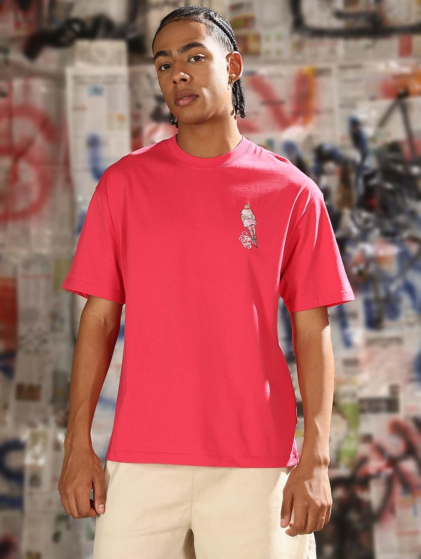 men back print round neck regular fit t-shirt - 21843299 -  Standard Image - 1