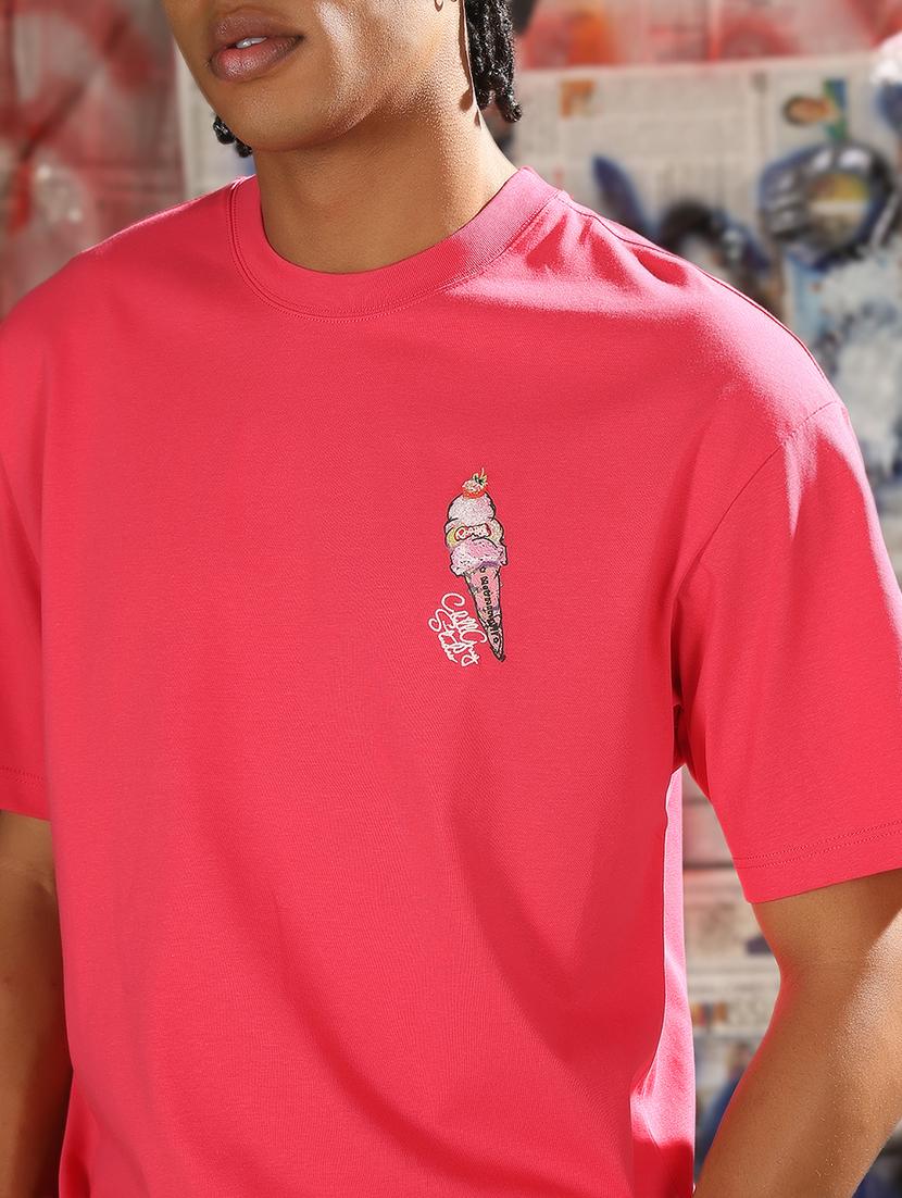men back print round neck regular fit t-shirt - 21843299 - Standard Image - 4
