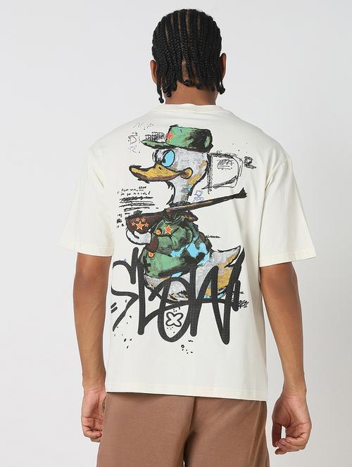men front & back print round neck regular fit t-shirt - 21843305 -  Standard Image - 0