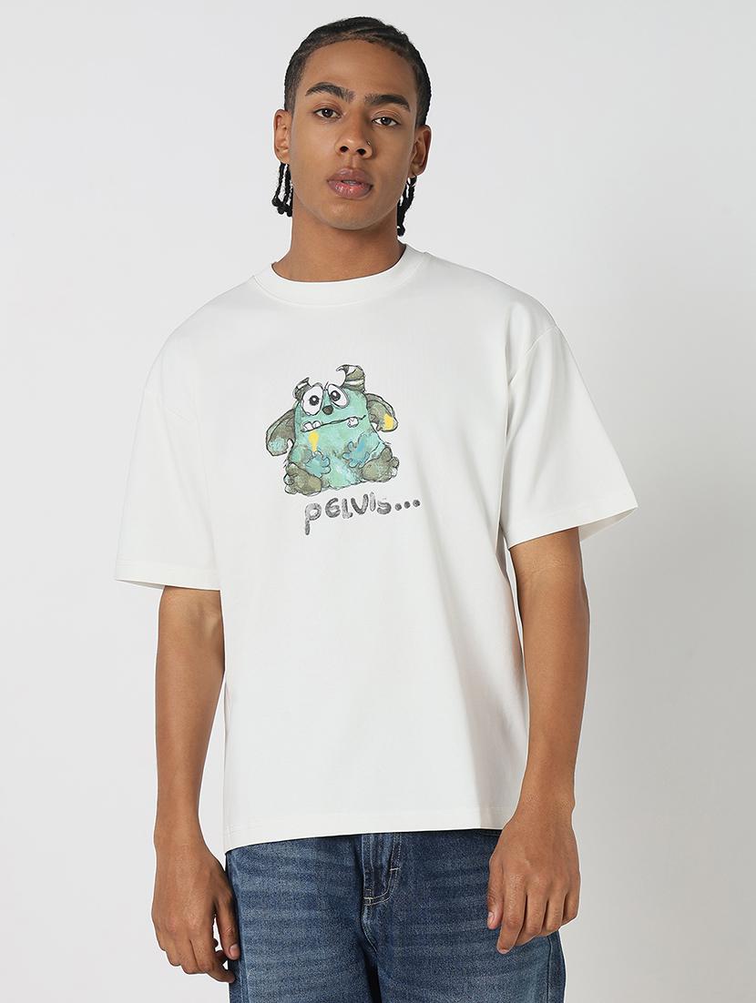 men front & back print round neck regular fit t-shirt - 21843306 -  Standard Image - 1