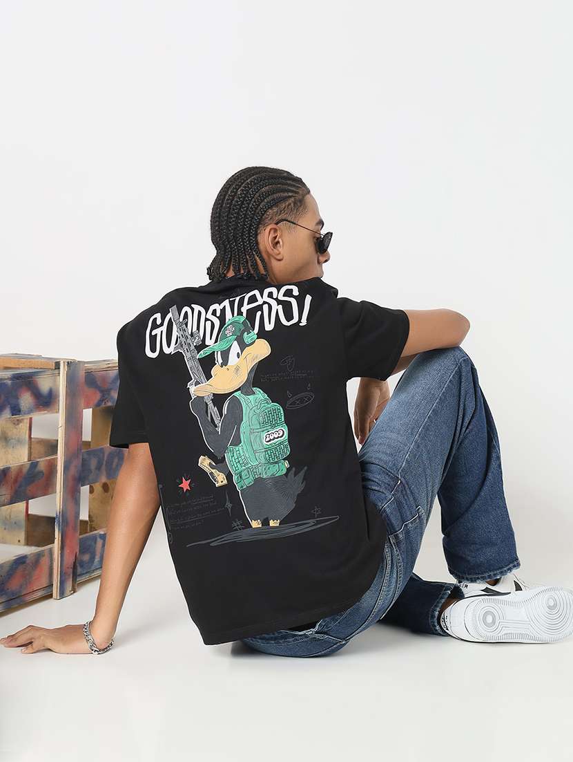 men back print round neck regular fit t-shirt