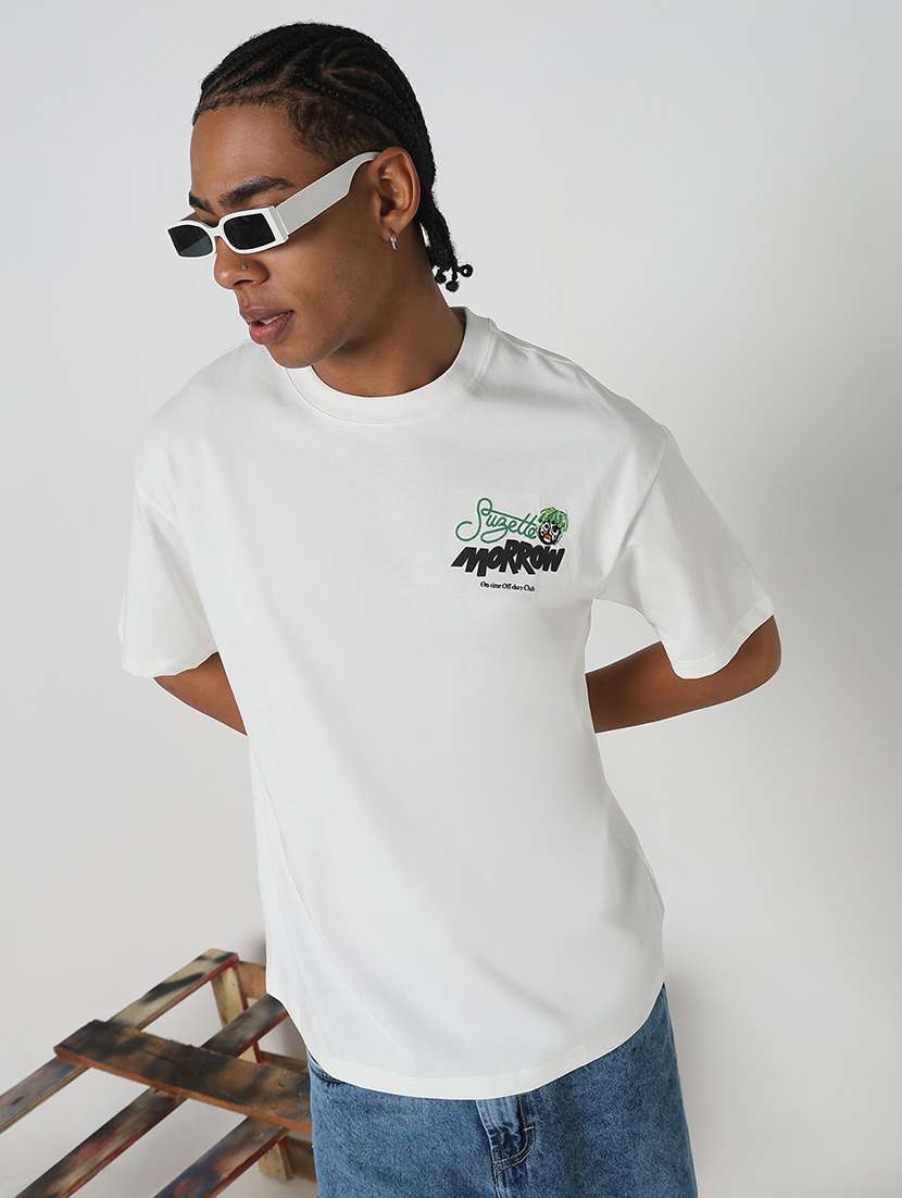 men front & back print round neck regular fit t-shirt - 21843310 - Standard Image - 1