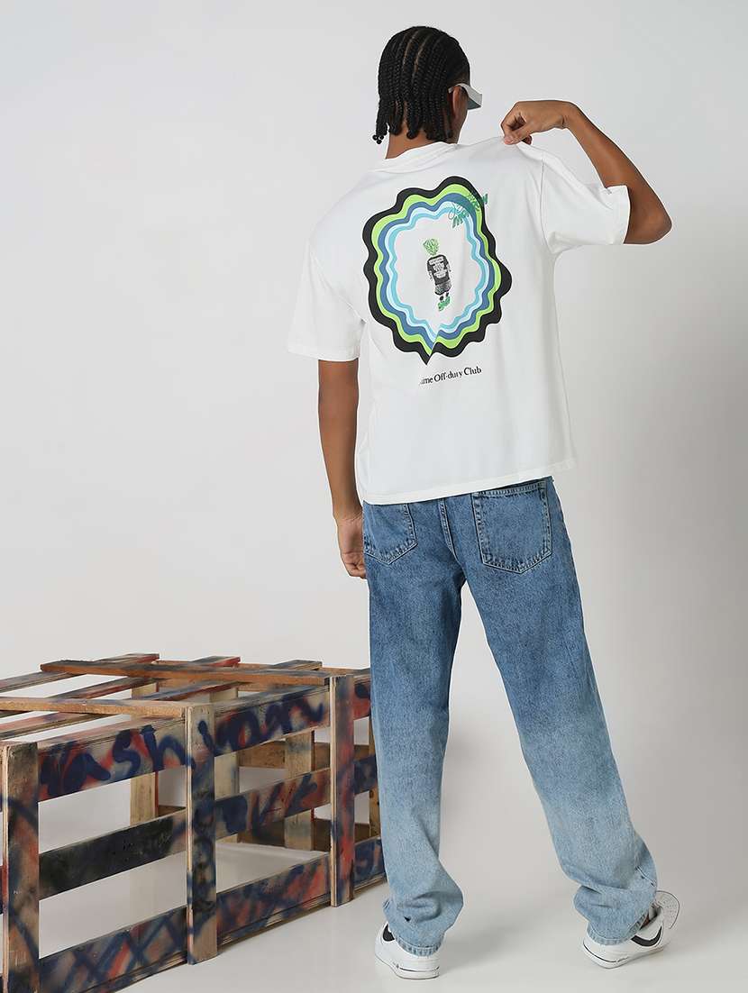 men front & back print round neck regular fit t-shirt - 21843310 - Standard Image - 6