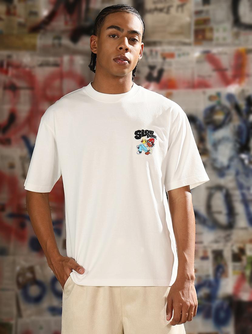 men front & back print round neck regular fit t-shirt - 21843311 -  Standard Image - 1