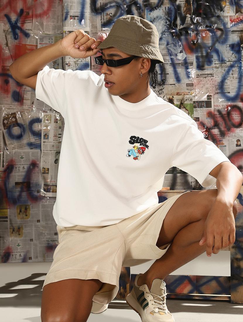 men front & back print round neck regular fit t-shirt - 21843311 - Standard Image - 4