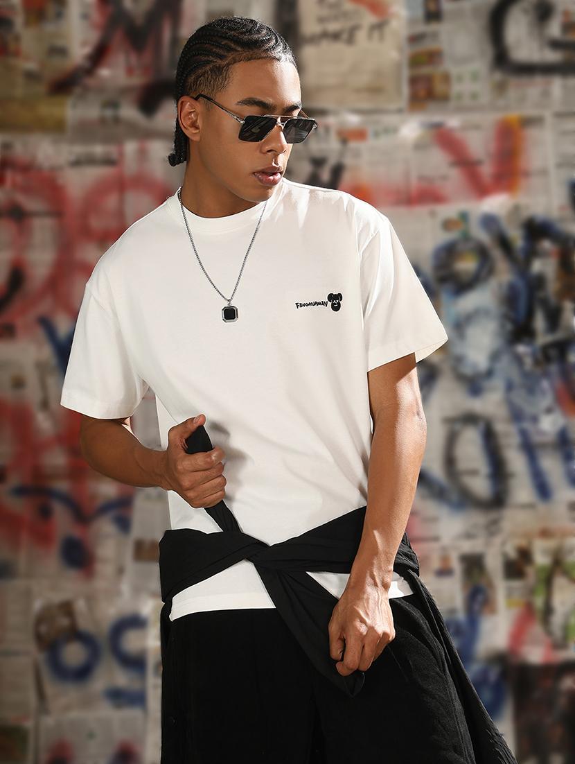 men plain round neck regular fit t-shirt