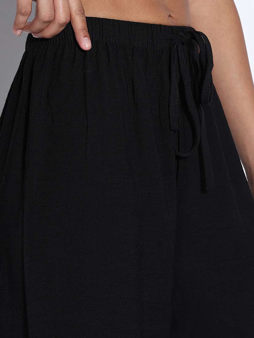 women solid high rise straight trouser - 21843340 -  Standard Image - 4