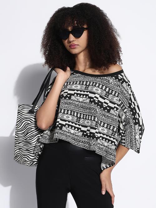 women printed scoop neck boxy top - 21843365 -  Standard Image - 0