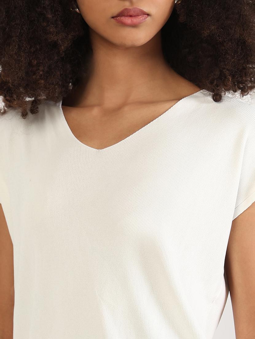 women solid short sleeves regular top - 21843366 - Standard Image - 4