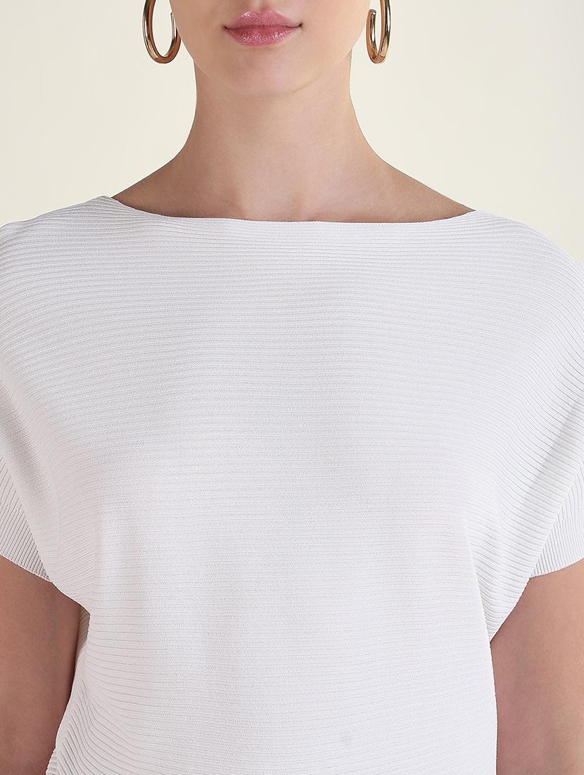 women solid batwing sleeves crop top - 21843375 - Standard Image - 4